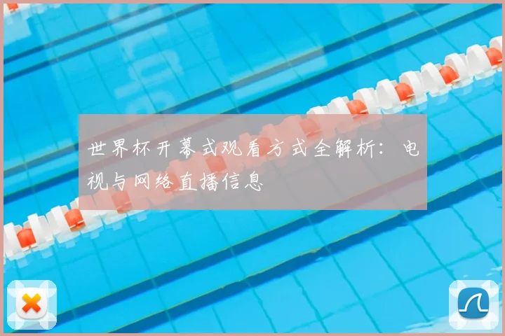 世界杯开幕式观看方式全解析：电视与网络直播信息